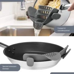 SensaHome- Siliconen Vergiet - Keuken Afgietdeksel - Afgiethulp - Siliconen - BPA Vrij - Grijs -Buitenkampeer Winkel 1200x1200 757