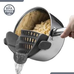 SensaHome- Siliconen Vergiet - Keuken Afgietdeksel - Afgiethulp - Siliconen - BPA Vrij - Grijs -Buitenkampeer Winkel 1200x1200 760