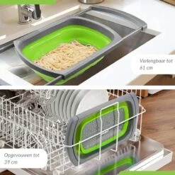 Buxibo - 3-Delige Keuken Vergiet Set Inklapbaar Groen/Grijs -Buitenkampeer Winkel 1200x1200 829