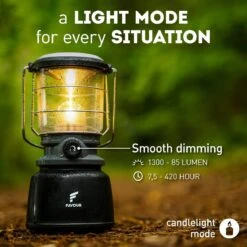 Favour L0944 Retro LED Lantaarn Hoog Vermogen 1300 Lumen, Vintage Design, Tuinlantaarn, Camping Lamp, Stormlantaarn Kleurtemperatuur Instelbaar Warm Wit Tot Koel Wit, Traploos Dimbaar Incl. Kaarslichtstand -Buitenkampeer Winkel 1200x1200 936