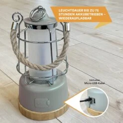 Skandika Kiruna LED-Lamp – Tentlampen – Campinglampen – Buiten Lantaarn – Buitenverlichting – Buiten Lamp - Retro Outdoor Camping Lamp Met Powerbank, Traploos Dimbaar, Draadloos, Oplaadbare Batterij, USB, Warm En Koud Wit, 75h Lichtduur – Beige -Buitenkampeer Winkel 1200x1200 938