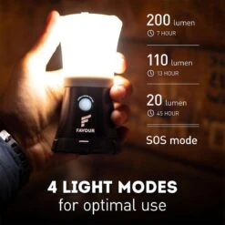 Favour L0717 Camping Lamp Oplaadbaar LED, 200 Lumen, IPX7 Waterdicht, Drijvend, Schokbestendig, Draagbare Kampeerlamp, Tentlamp, Vislamp, Geïntegreerde Oplaadbare Batterij -Buitenkampeer Winkel 1200x1200 972