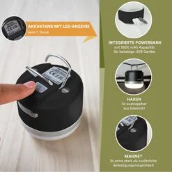 Skandika Campinglamp Tarfala – Tentlampen – Campinglampen – Kampeerlamp – Tentlamp Oplaadbaar, Traploos Dimbaar, Ophanghaak, USB Aansluiting – 3600 MAh Powerbank – Warm Wit, Koel Wit, 110 H Batterij – Tentlamp Buiten – Energieklasse A ++ - Zwart 10 Skandika Campinglamp Tarfala – Tentlampen – Campinglampen – Kampeerlamp – Tentlamp Oplaadbaar, Traploos Dimbaar, Ophanghaak, USB Aansluiting – 3600 MAh Powerbank – Warm Wit, Koel Wit, 110 H Batterij – Tentlamp Buiten – Energieklasse A ++ - Zwart -Buitenkampeer Winkel 1200x1200 974