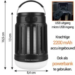 Anti Muggenlamp LED Camping Lamp | Thuis Muggen Vanger Lamp Oplaadbaar | King Mungo -Buitenkampeer Winkel 1200x1200 983