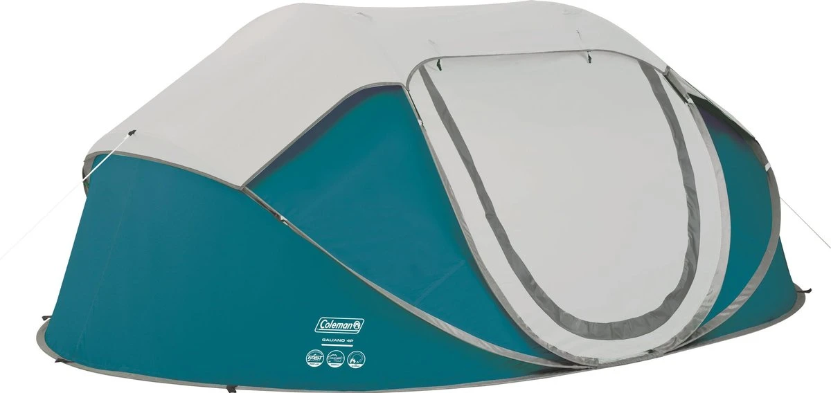 Coleman Galiano 4 Pop-up Tent - 4-Persoons - Blauw/Wit 2 Coleman Galiano 4 Pop-up Tent - 4-Persoons - Blauw/Wit - Afbeelding 2
