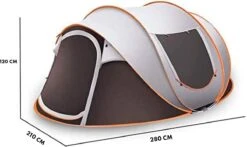 Fly Lab Luxe Pop Up Tent - Kampeer Tent - Grijs/Oranje - 4 Persoons -Buitenkampeer Winkel 1200x714