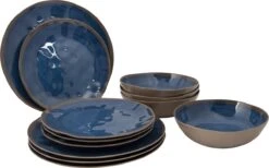Bo-Camp Tableware Halo - Campingbord - 12-Delig - Blauw