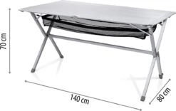Campart Campingtafel XL TA-0806 - Opvouwbaar, Lichtgewicht En Met Verstelbare Poten - Kampeertafel Inklapbaar Inclusief Opbergtas - 140 X 80 X 70 Cm - Wit -Buitenkampeer Winkel 1200x756 1