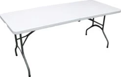 ERRO Campingtafel - Vouwtafel - 180x74x72 Cm - Wit - Voor 8 Personen