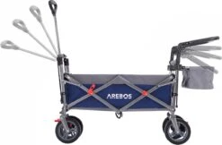 AREBOS Premium Steekwagen Met Dak Opvouwbare Tuinkar Handkar Bolderkar Blauw / Grijs -Buitenkampeer Winkel 1200x787 5