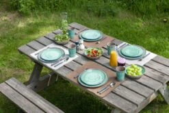 Bo-Camp Servies Halo - 12 Delig Melamine - Aqua -Buitenkampeer Winkel 1200x800 135