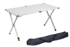 Campart Campingtafel XL TA-0806 - Opvouwbaar, Lichtgewicht En Met Verstelbare Poten - Kampeertafel Inklapbaar Inclusief Opbergtas - 140 X 80 X 70 Cm - Wit -Buitenkampeer Winkel 1200x802