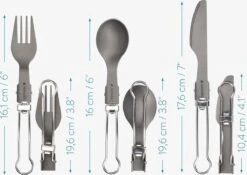 Navaris Campingbestek Van Titanium - Set Met Vork, Mes En Lepel - Inklapbaar - Bestekset Voor Onderweg - Inclusief Karabijnhaak En Bewaarzakje -Buitenkampeer Winkel 1200x852 1