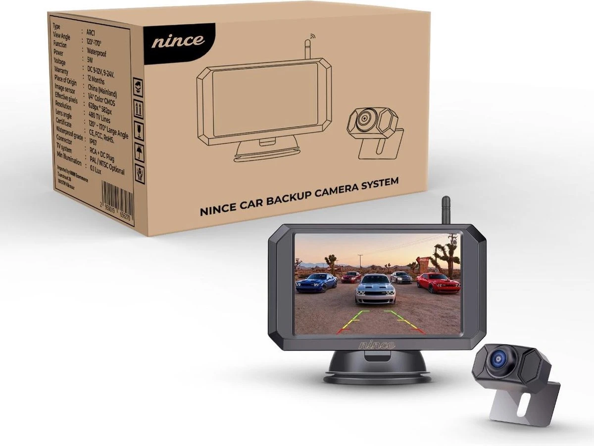 Nince ARC1 Draadloze Achteruitrijcamera Draadloos 2022 Model - 5 Inch Digitale Achteruit Rijcamera Met IR Nachtzicht - 2 Kanaals 12 Nince ARC1 Draadloze Achteruitrijcamera Draadloos 2022 Model - 5 Inch Digitale Achteruit Rijcamera Met IR Nachtzicht - 2 Kanaals - Afbeelding 12