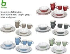 Bo-Camp Servies - Campingbord - 100% Melamine - 16-delig - Grijs -Buitenkampeer Winkel 1200x928 3