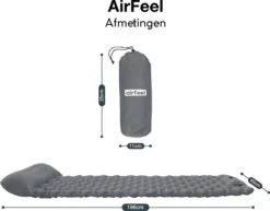 AirFeel Opblaasbaar Slaapmatje - Ingebouwde Pomp En Kussen - Lichtgewicht - 196 X 60 X 6cm - Gray -Buitenkampeer Winkel 1200x939 1