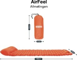 AirFeel Lichtgewicht Opsblaasbaar Slaapmatje - Ingebouwde Pomp En Kussen - 196 X 60 X 6 Cm - Orange -Buitenkampeer Winkel 1200x943 2