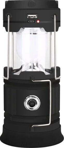 Merkloos Xtraworks - Multifunctionele Solar LED Campinglamp Met Handvatten - IPX 45 Waarde, USB-lader En Powerbank - Mat Zwart -Buitenkampeer Winkel 518x1200