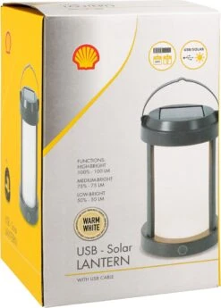 Shell Solar Campinglamp - Oplaadbaar LED - 100 Lumen - IP64 Waterdicht - Draagbare Kampeerlamp - Tentlamp - Acculamp - Traploos Dimbare Lamp -Buitenkampeer Winkel 860x1200