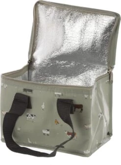 Kleine Koeltas Voor Lunch Grijs Met Boerderij Dieren Print 16 X 21 X 14 Cm 4,7 Liter - Koeltassen -Buitenkampeer Winkel 878x1200