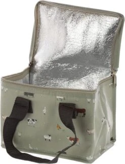 Kleine Koeltas Voor Lunch Grijs Met Boerderij Dieren Print 16 X 21 X 14 Cm 4,7 Liter - Koeltassen -Buitenkampeer Winkel 921x1200