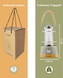 Skandika Kiruna LED-Lamp – Tentlampen – Campinglampen – Buiten Lantaarn – Buitenverlichting – Buiten Lamp - Retro Outdoor Camping Lamp Met Powerbank, Traploos Dimbaar, Draadloos, Oplaadbare Batterij, USB, Warm En Koud Wit, 75h Lichtduur – Beige -Buitenkampeer Winkel 968x1200 1