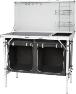Campart Campingkeuken KI-0757 – Complete Keuken En Campingkast – Opvouwbaar En Inclusief Draagtas - Grijs -Buitenkampeer Winkel 969x1200 1